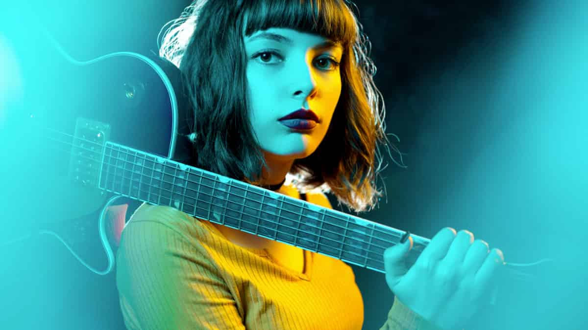 Female Musician With Guitar
