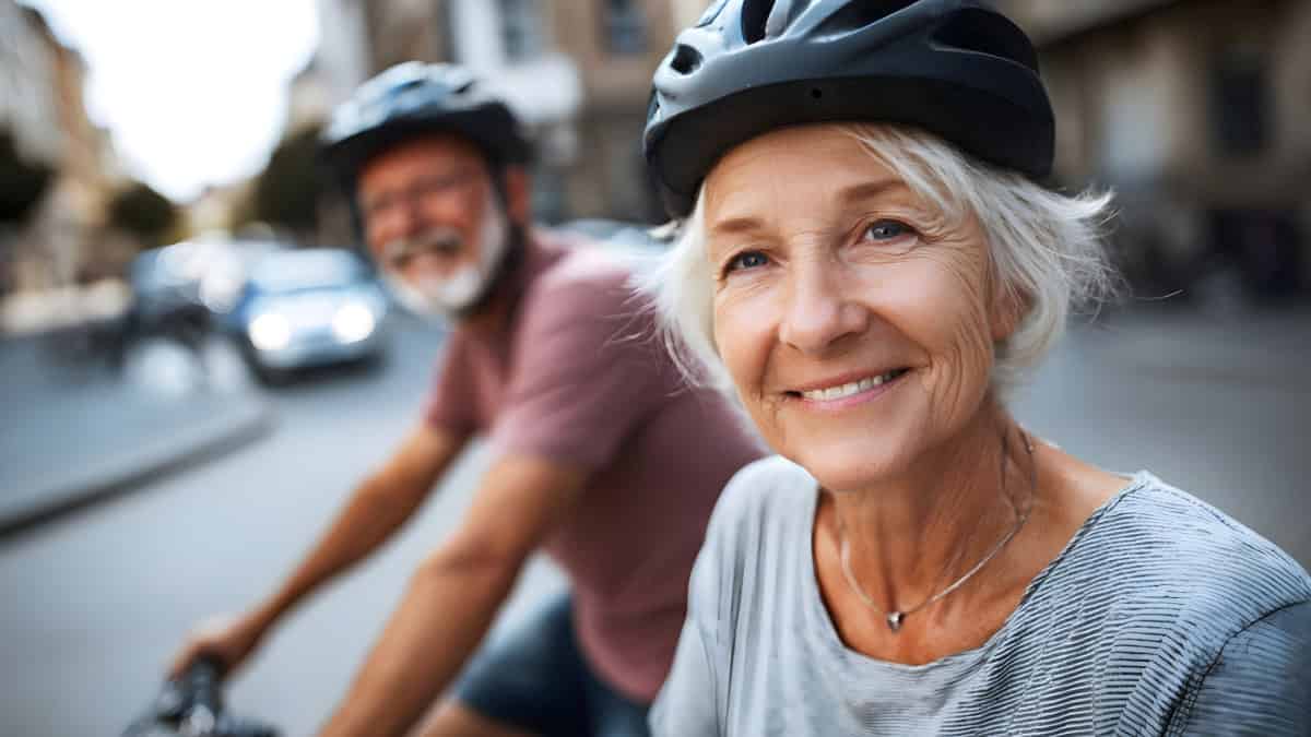 Older Woman Senior Bicycle Exercise